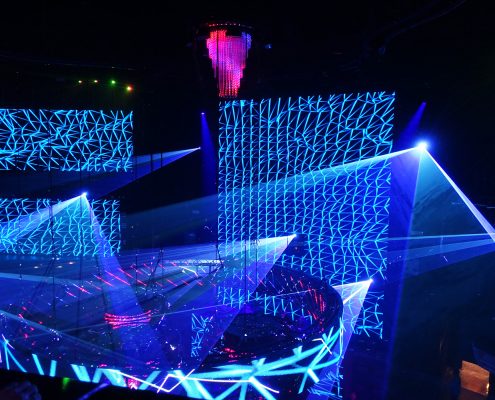Cove Manilla Festival Event Lighting Light Show LED Spot Lights with LED Screens and Curved LED Screens