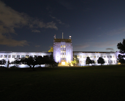 UQ University of Queensland Forgan Smith Building Facade Lighting