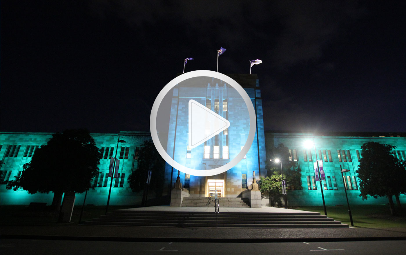 UQ University of Queensland Forgan Smith Building Facade Lighting
