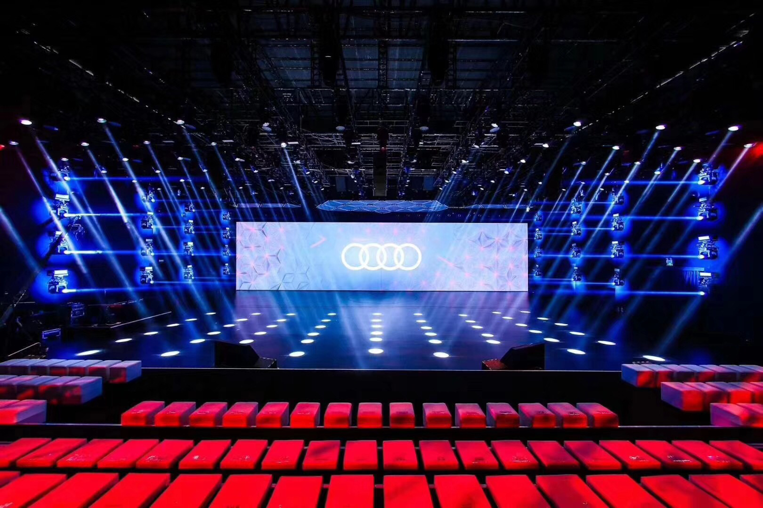 Audi Q8 Announcement Stage LED Screen and Event Lighting