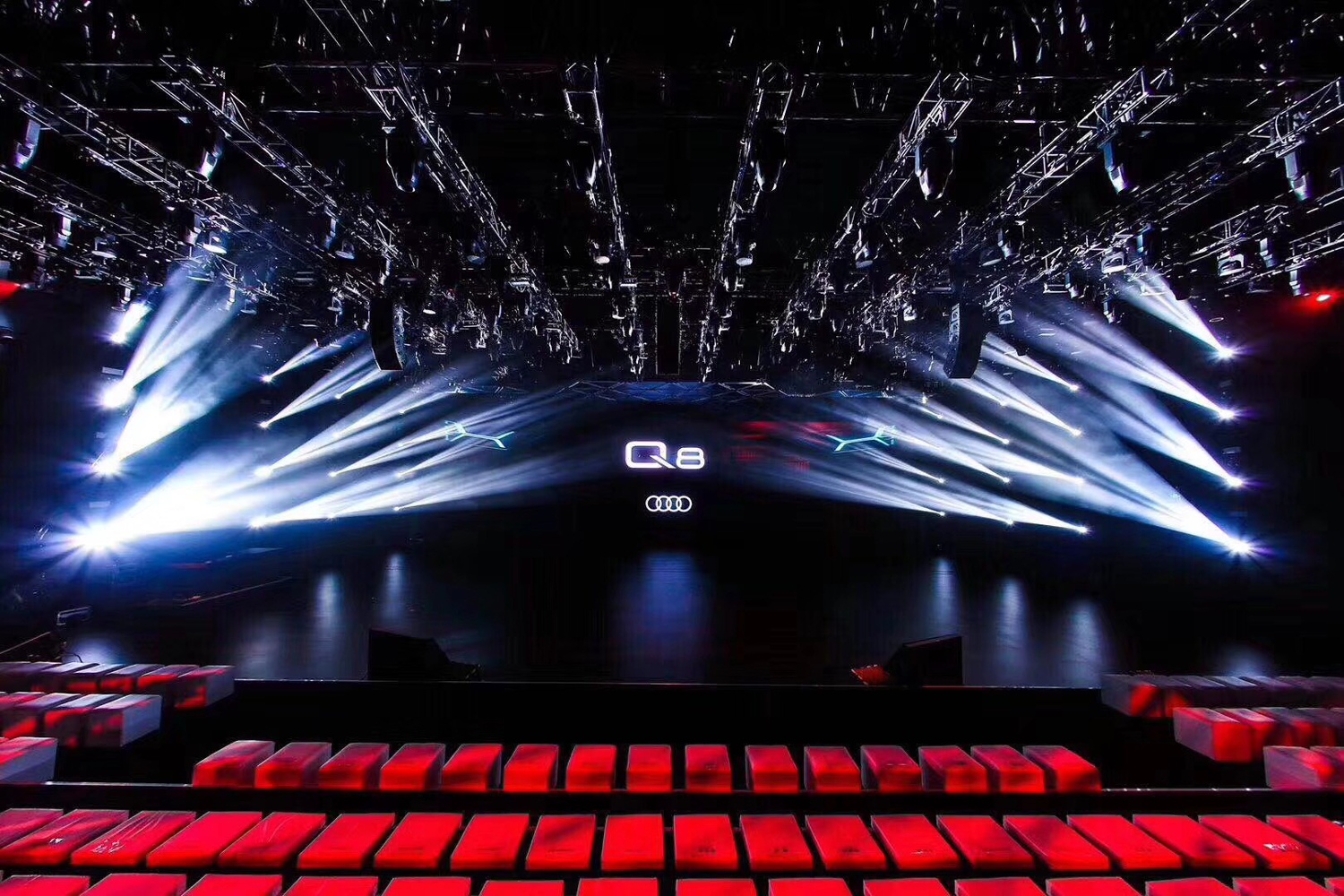 Audi Q8 Announcement Stage LED Screen and Event Lighting