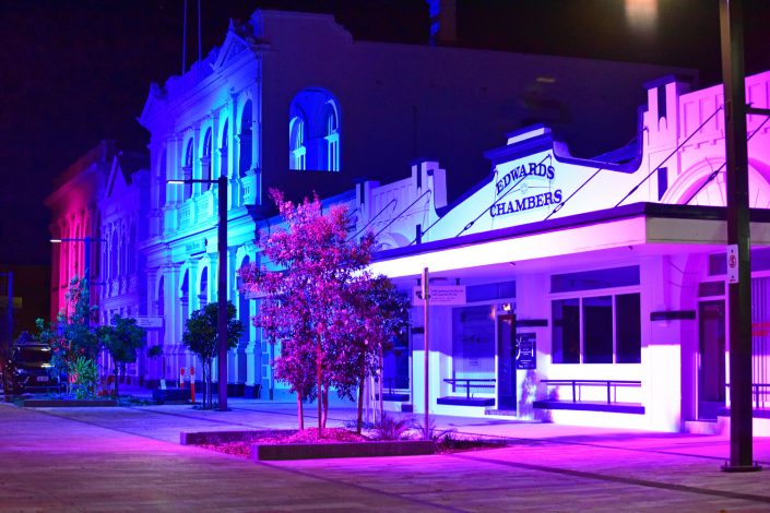 Rockhamptom Riverside Precinct comes to life with Griven LED Building Facade Lighting